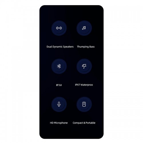 Акустика USAMS Waterproof Wireless Speaker with Lanyard YC011 IPX7 |BT5.0, 4h| black