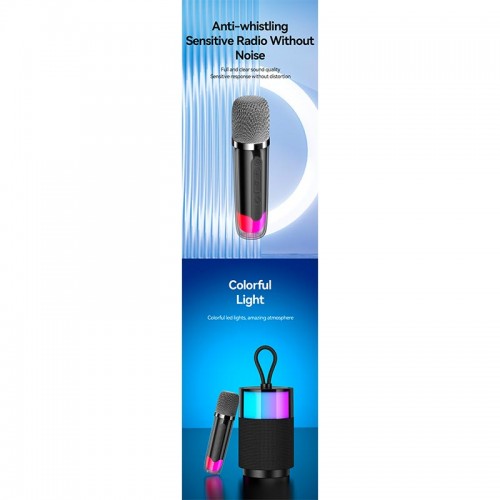 Акустика-караоке USAMS Wireless Speaker with Microphone US-YX013 |BT5.3, AUX/USB/TF| black