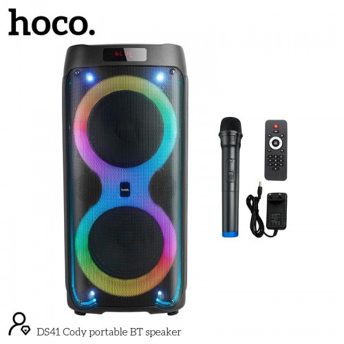 Акустика-караоке Hoco Cody Portable BT speaker DS41 |BT5.0, TWS, AUX/USB/TF/FM, 40W|