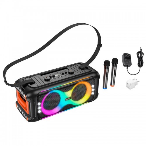 Акустика-караоке HOCO Kayman dual-mic outdoor BT speaker HA9 |BT5.4, 40W, TWS/USB/TF, 8h| black