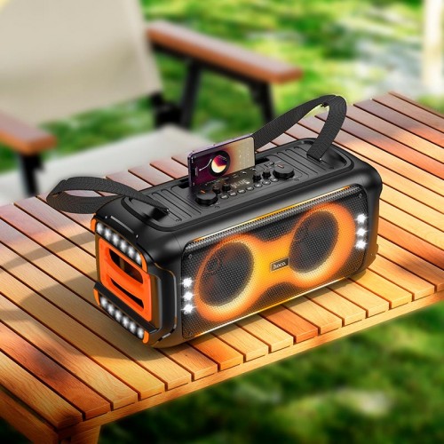 Акустика-караоке HOCO Kayman dual-mic outdoor BT speaker HA9 |BT5.4, 40W, TWS/USB/TF, 8h| black