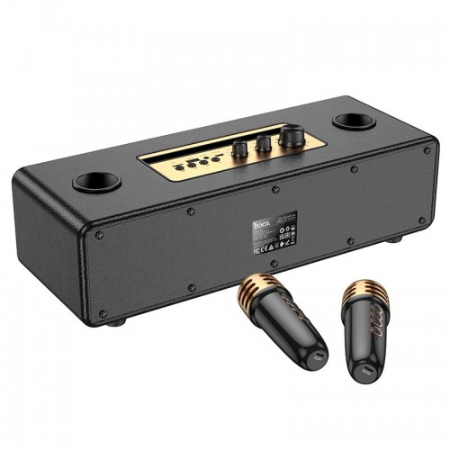 Акустика-караоке HOCO Graceful wireless dual-mic BT speaker bs63 |BT5.4, TWS/USB/AUX/TF, 25W| Milky white