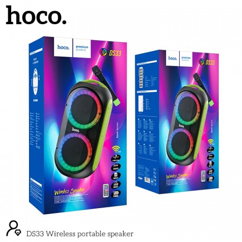 Акустика-караоке Hoco Wireless portable speaker DS33 |BT5.0, USB/TF, 30W| black