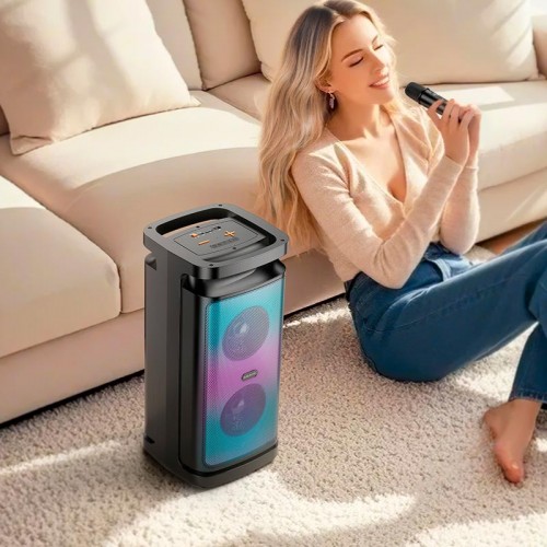 Акустика-караоке BOROFONE Vida BT speaker with microphone BP25 |10Wx2, BT5.4, USB/AUX/TWS, 4h| black