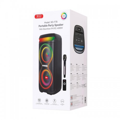 Акустика-караоке XO-F70 Large Portable Party Speaker |40W, BT5.0, USB/TF, 4-10h| black