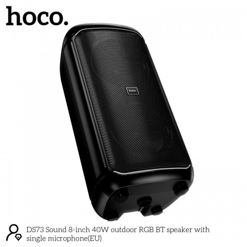 Акустика HOCO Sound outdoor RGB BT speaker with single microphone DS73 |BT5.0, FM/USB/AUX/TF, 40W, 2-3h| black