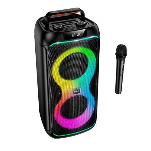 Акустика HOCO Sound outdoor RGB BT speaker with single microphone DS74 |BT5.0, FM/USB/AUX/TF, 40W, 2-3h| black