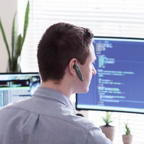 Блютуз-гарнітура HOCO Brightness business BT headset E60 |BT5.0, 10Hours| black