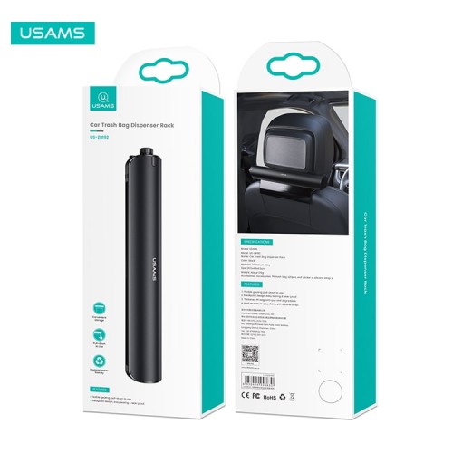 Кріплення для сміттєвих пакетів в авто USAMS Alloy Car Degradable Garbage Bag Dispenser Rack US-ZB192 black