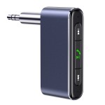 Аудіоадаптер універсальний USAMS 3.5 DC Mini Car Wireless Audio Receiver US-SJ519 |BT5.0, Мікрофон, 6 годин| сірий