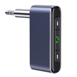 Аудіоадаптер універсальний USAMS 3.5 DC Mini Car Wireless Audio Receiver US-SJ519 |BT5.0, Mic, 6Hours| grey