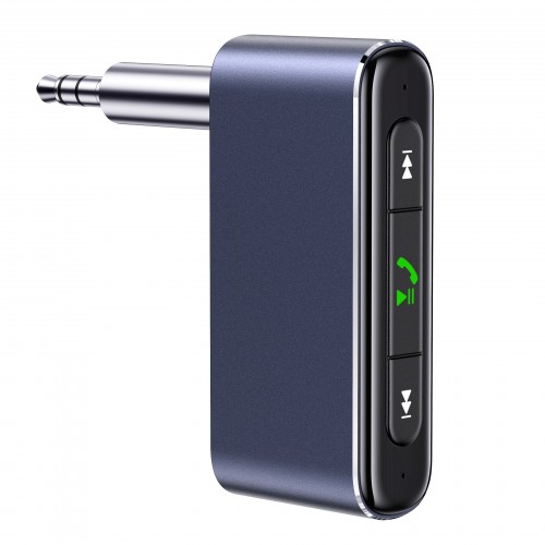 Аудіоадаптер універсальний USAMS 3.5 DC Mini Car Wireless Audio Receiver US-SJ519 |BT5.0, Mic, 6Hours| grey