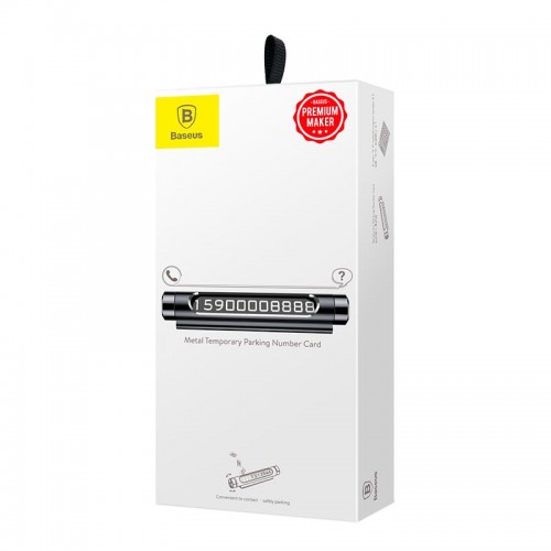 Візитка BASEUS на панель автомобіля Temporary Parking number Card (ACNUM-01) black