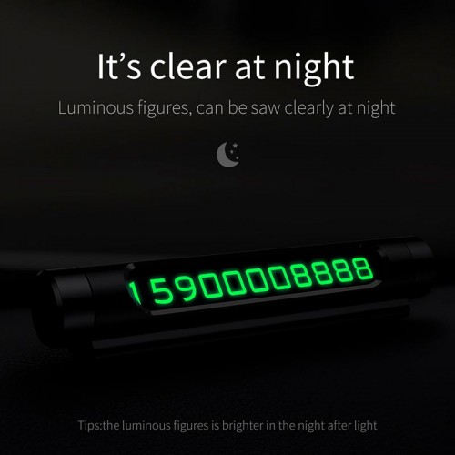 Візитка BASEUS на панель автомобіля Temporary Parking number Card (ACNUM-01) black