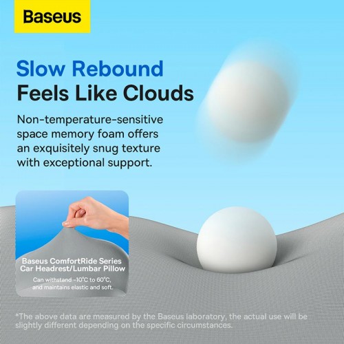 Подушка для крісла під поперек Baseus ComfortRide Series Car Lumbar Pillow (CNYZ000013) grey