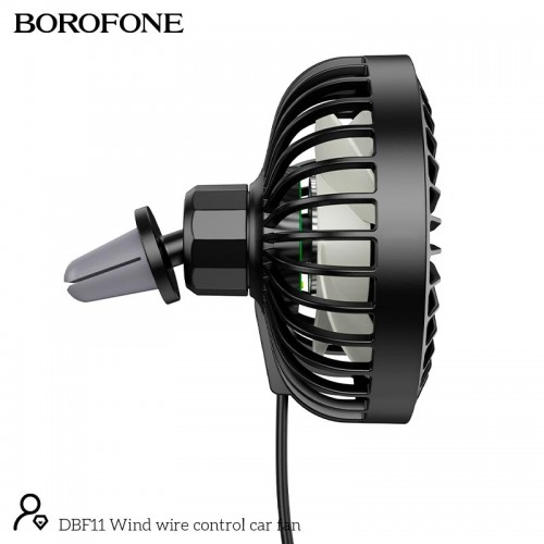 Вентилятор в авто BOROFONE Wind wire control car fan DBF11 |3 Speed, LED| black