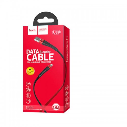 Кабель HOCO lightning Slender U39 |1,2m, 2.4A|