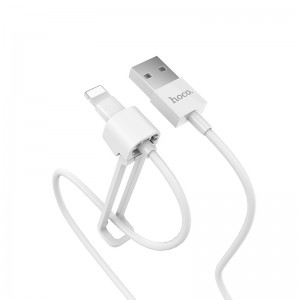 Кабель Hoco Lightning with holder X31 |1m, 2.1A| white