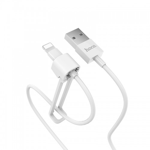 Кабель Hoco Lightning with holder X31 |1m, 2.1A| white