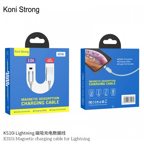 Кабель Koni Strong Lightning Магнітний KS10i grey