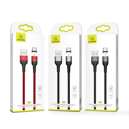 Кабель Usams Lightning Aluminum Alloy Магнітний US-SJ326 U28 |1m, 2.4A| grey