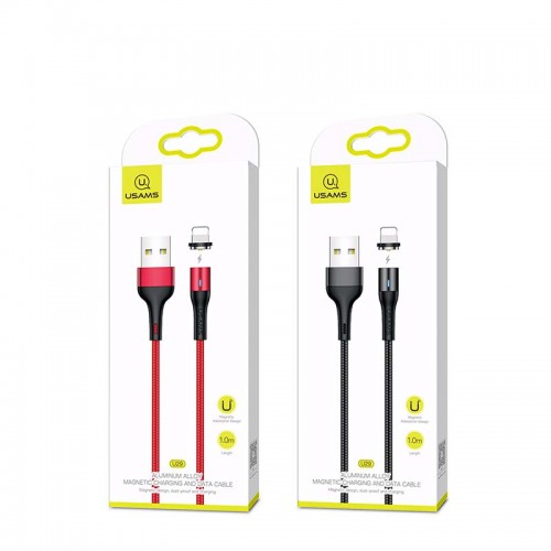 Кабель Usams Lightning Aluminum Alloy Магнітний US - Sj333 U29 |1m, 2.4A| black