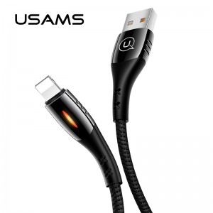 Кабель Usams Lightning Smart Power-off u-Tone series US-SJ344 |1.2m, 2A| black