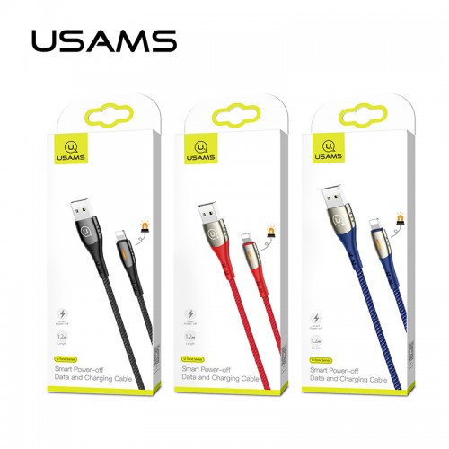 Кабель Usams Lightning Smart Power-off u-Tone series US-SJ344 |1.2m, 2A| black