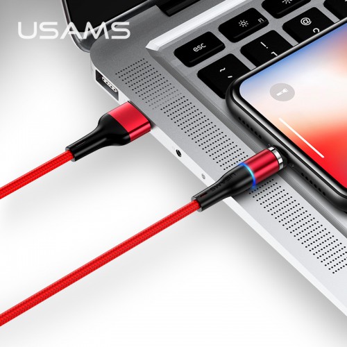 Кабель Usams Lightning Aluminum Alloy Магнітний US-SJ352 U32 |1m, 2.4A| black