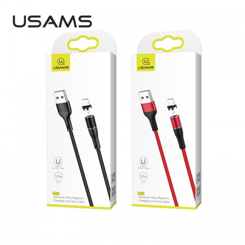Кабель Usams Lightning Aluminum Alloy Магнітний US-SJ352 U32 |1m, 2.4A| black