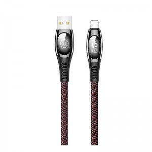 Кабель Usams Lightning Digital Display US-SJ368 U36 |1.2M, 2A| red