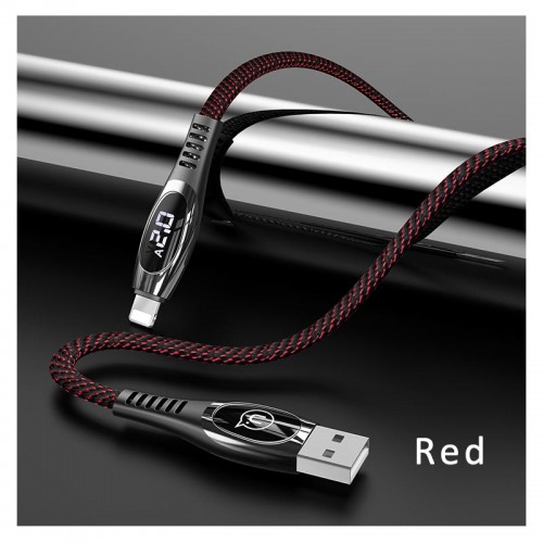 Кабель Usams Lightning Digital Display US-SJ368 U36 |1.2M, 2A| red