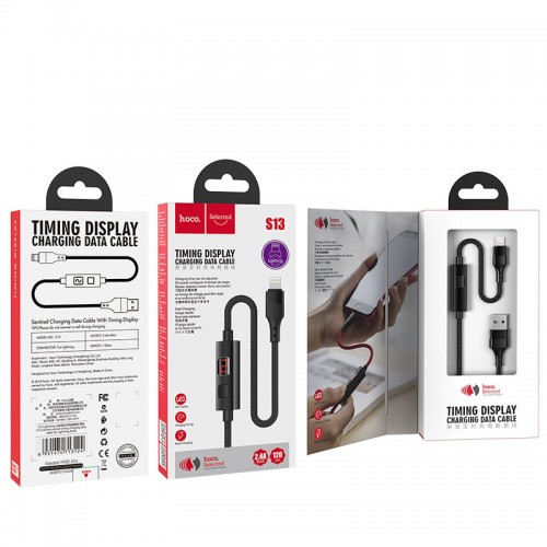 Кабель Hoco Lightning Central Control Timing S13 |1.2M, 2.4A|