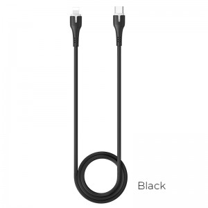 Кабель Hoco Type-C to Lightning with LED Surplus X45 |1m, 3A, PD/18W| black