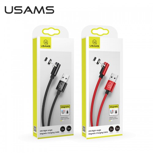 Кабель USAMS Магнітний Lightning Right-angle Magnetic Charging Cable U54 US-SJ444 |1m, 2A| black