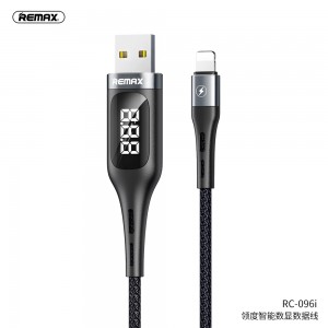 Кабель REMAX Lightning Leader Smart Display Data Cable RC-096i |1.2m, 2.1A| black