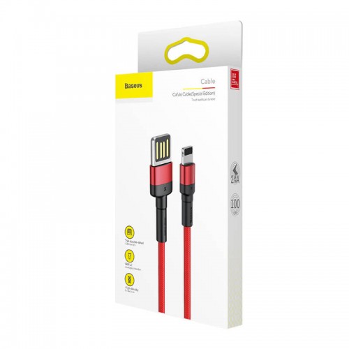 Кабель BASEUS Lightning Cafule (special edition)|1m, 2.4A| (CALKLF-G91) black-grey