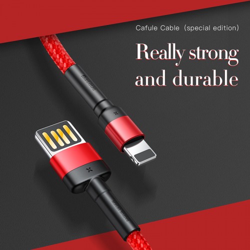 Кабель BASEUS Lightning Cafule (special edition)|1m, 2.4A| (CALKLF-G91) black-grey