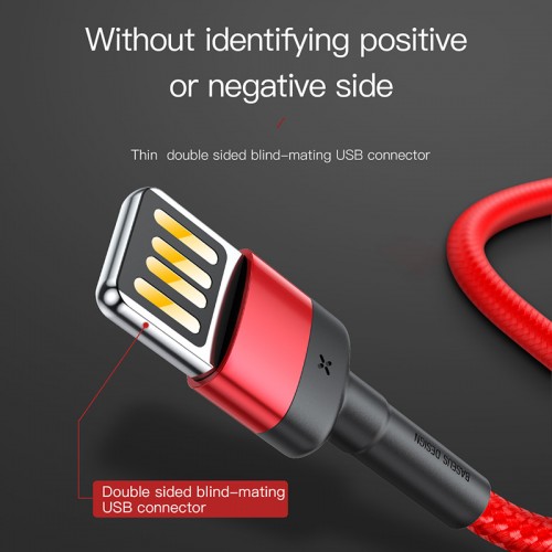 Кабель BASEUS Lightning Cafule (special edition)|1m, 2.4A| (CALKLF-G91) black-grey