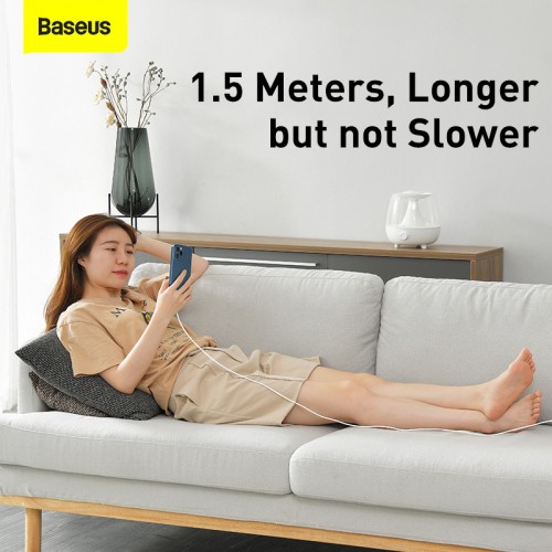 Кабель Baseus Type-C to Lightning Simple wisdom Data Cable Kit |1.2m, 20W, PD| (2PCS-Set) white