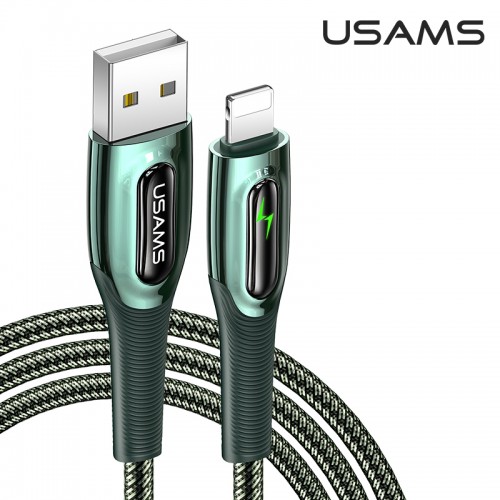 Кабель Usams Lightning Smart Power Off Cable Raydan Series US-SJ470 |2m, 2.4A| black