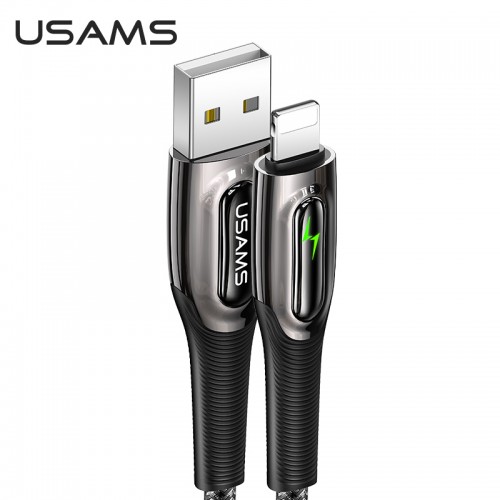 Кабель Usams Lightning Smart Power Off Cable Raydan Series US-SJ470 |2m, 2.4A| black