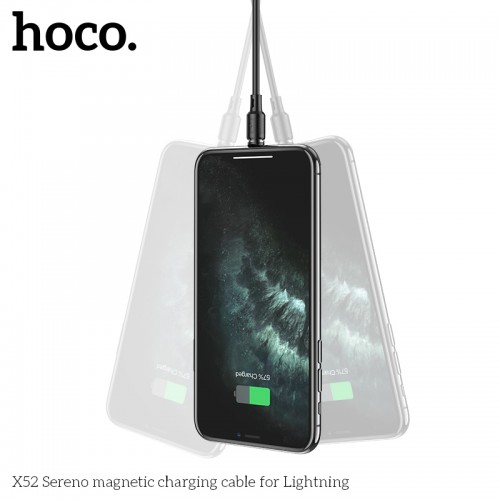 Кабель Hoco Lightning Магнітний Sereno magnetic charging cable X52 |1.2m, 2.4A| black