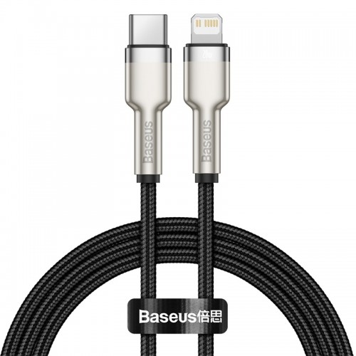 Кабель BASEUS Type-C to Lightning Cafule Series Metal Data Cable |1M, 20W, PD| (CATLJK-A05) black