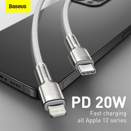 Кабель BASEUS Type-C to Lightning Cafule Series Metal Data Cable |1M, 20W, PD| (CATLJK-A05) black
