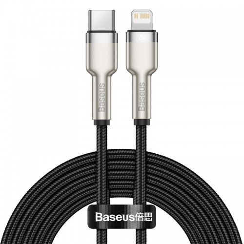 Кабель BASEUS Type-C to Lightning Cafule Series Metal Data Cable |2M, 20W, PD| (CATLJK-B02) white