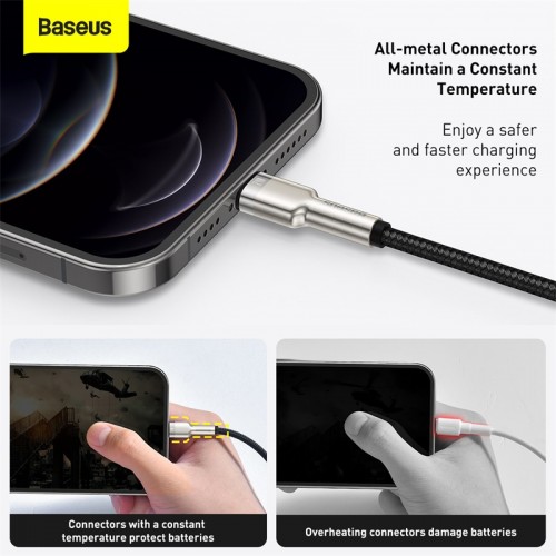 Кабель BASEUS Lightning Cafule Series Metal Data Cable |1M, 2.4A| (CALJK-A05)