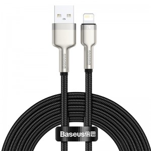 Кабель BASEUS Lightning Cafule Series Metal Data Cable |2M, 2.4A| (CALJK-B02) black