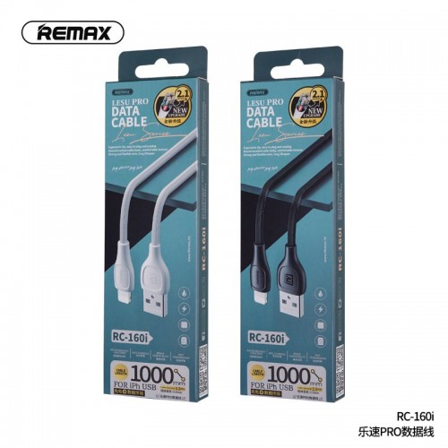 Кабель REMAX Lightning Lesu Pro Data Cable RC-160I |1m, 2.1A| black