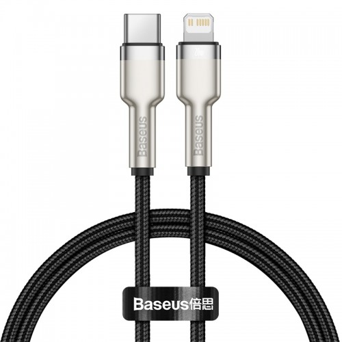 Кабель BASEUS Type-C to Lightning Cafule Series Metal Data Cable |0.25M, 20W, PD| (CATLJK-01) black